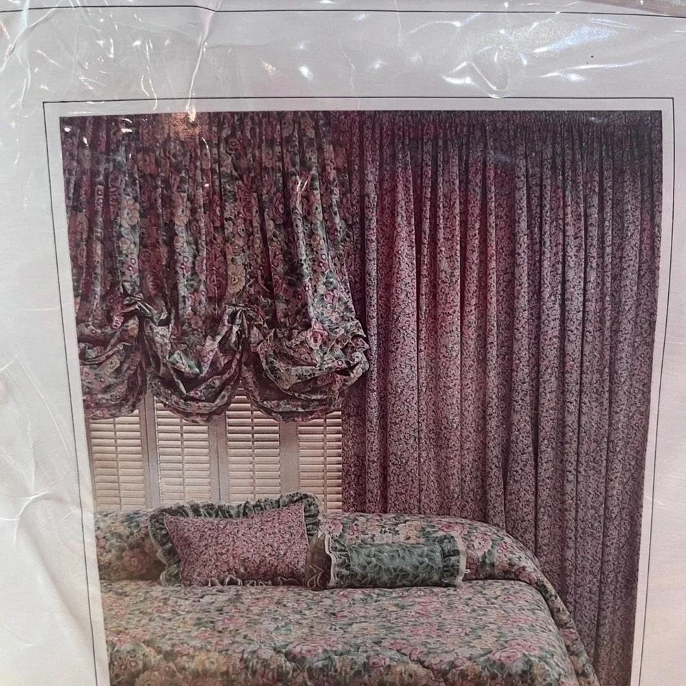 Vtg Givenchy Atelier Martex Clemenceau Floral Balloon Shade 88x90 Pink NEW